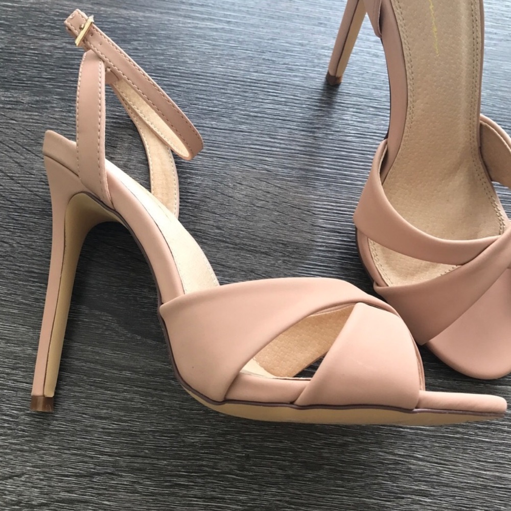 Blush Ankle Strap High Heels